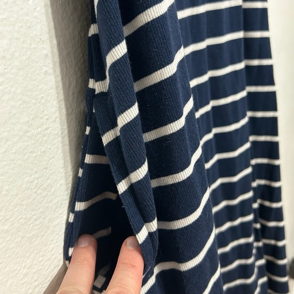 Time & True Blue & White Striped Stretch T Shirt Midi Dress Womens Size XXL - Picture 3 of 13